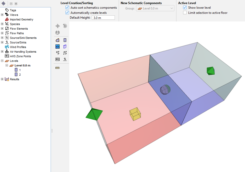 Zones after the temperature and color settings are applied