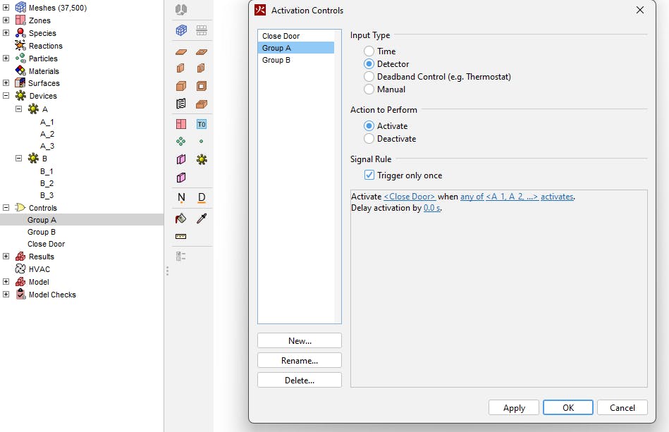 "Group A" Control depends on devices within the "A" devices group.