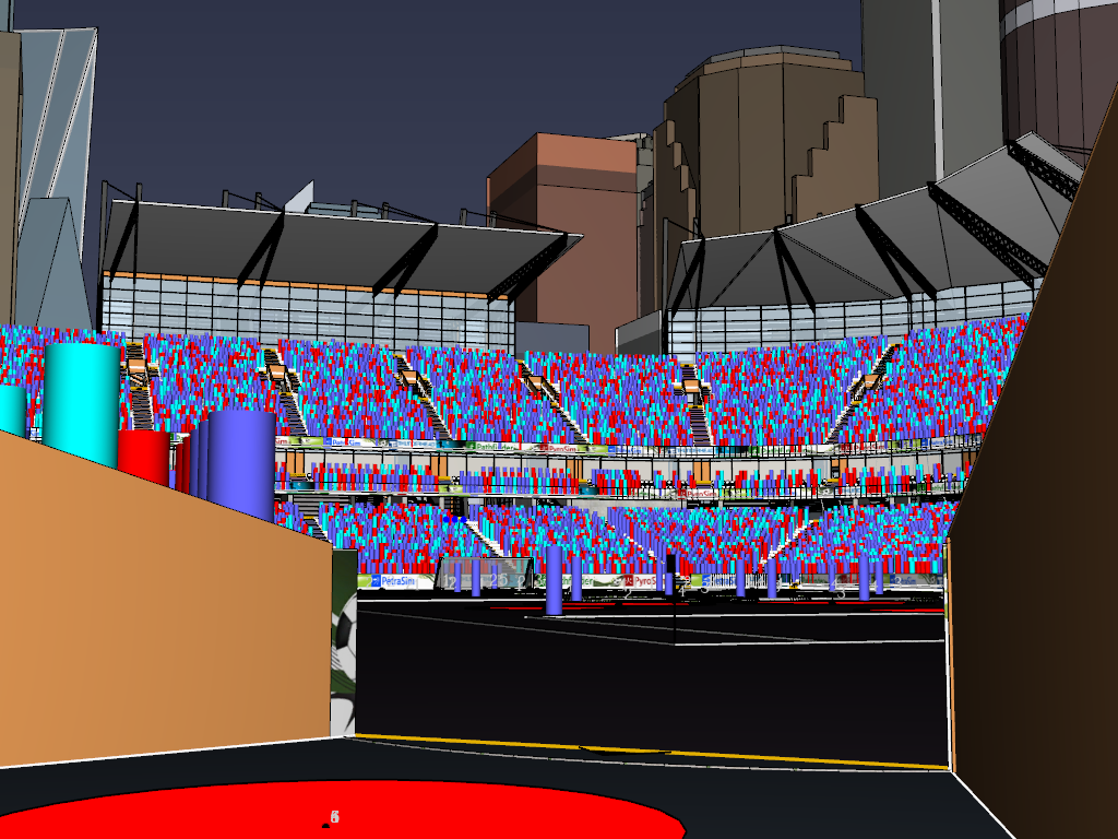Screenshot of a soccer stadium imported to Pathfinder