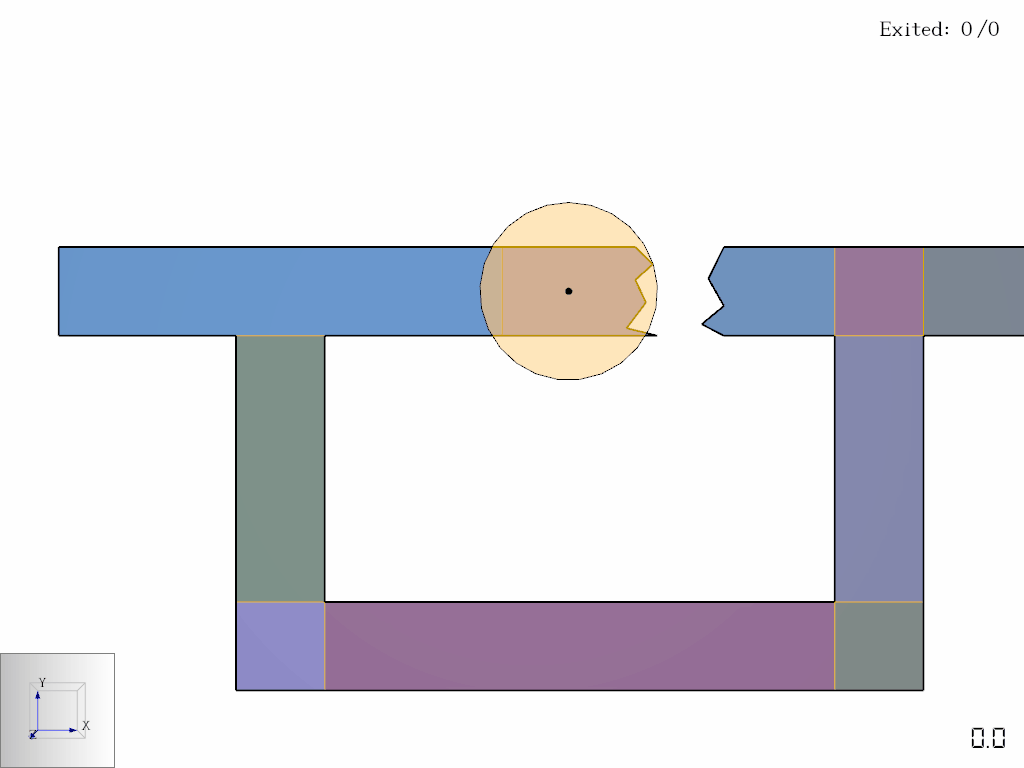 GIF recording of a Pathfinder model showing Occupants reacting to a static threat.