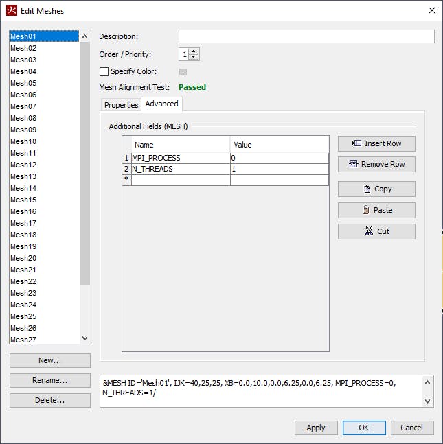 Figure 2: Assign Mesh01 to process 0.